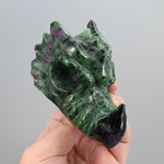 Ruby Zoisite Carved Crystal Dragon Skull