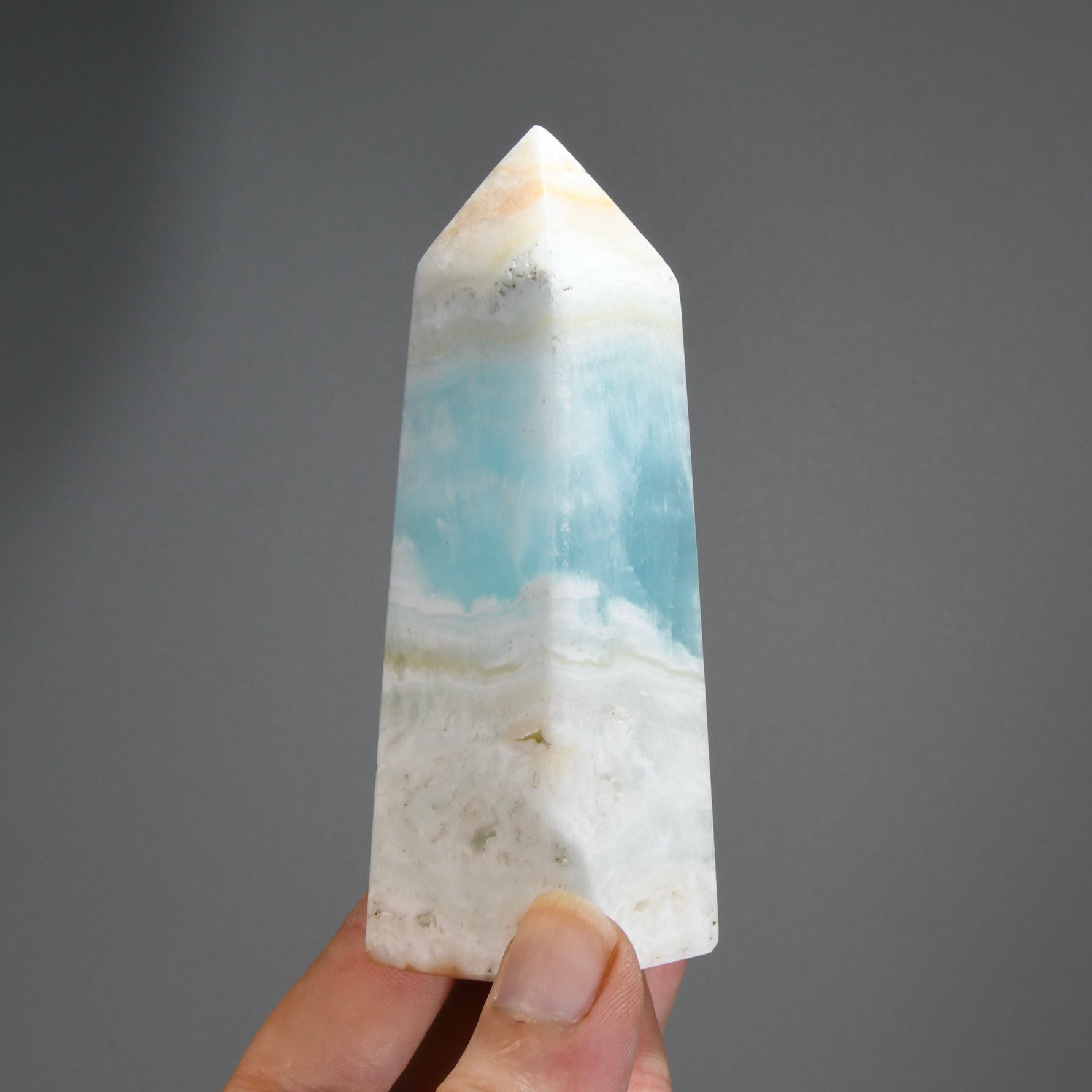 Caribbean Blue Calcite Crystal Tower