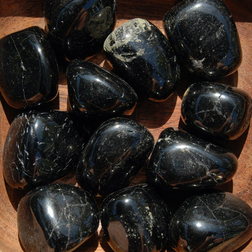 Natural Jet Crystal Tumbled Stones