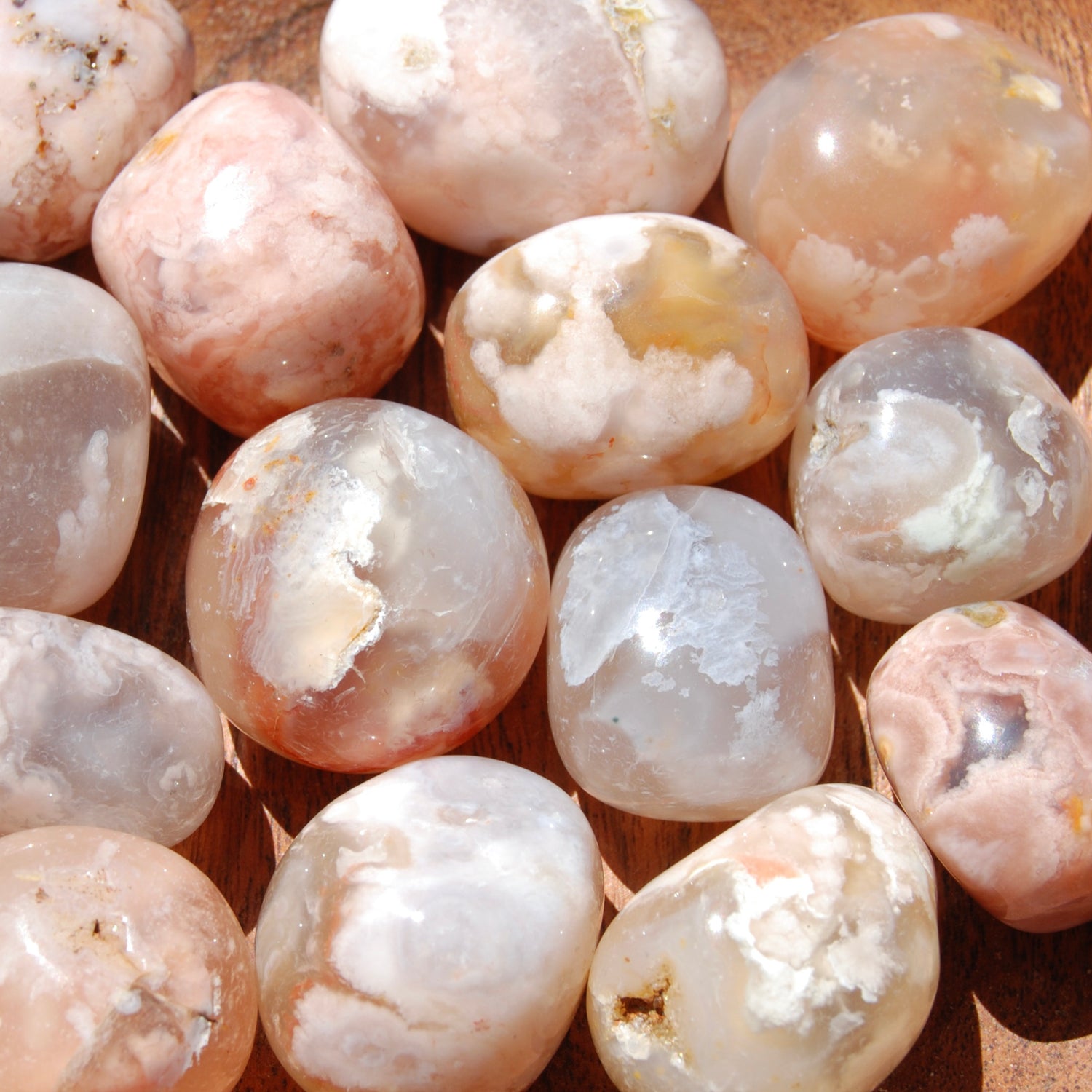 Sakura Flower Agate Crystal Tumbled Stones