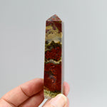 Red Garden Agate Crystal Tower, Intricate Red Moss Agate