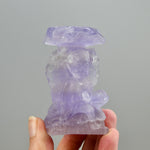Purple Fluorite Carved Crystal Angel Sphere Stand