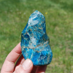 Blue Apatite Crystal Flame, Madagascar
