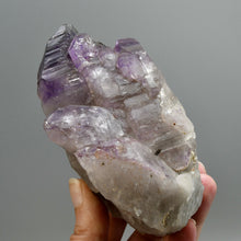 Load image into Gallery viewer, XL 5.3in 1.5lb Elestial Amethyst Quartz Crystal Cathedral Starbrary, Chiredzi Amethyst, Zimbabwe
