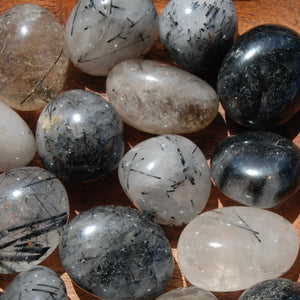 Black Tourmaline Quartz Crystal Tumbled Stones