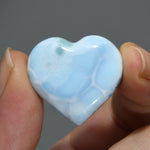 Natural Larimar Crystal Puffy Heart