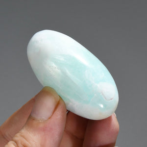 Caribbean Blue Calcite Crystal Palm Stone