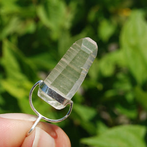 Tessin Habit Tabby White Light Lemurian Seed Crystal Pendant for Necklace