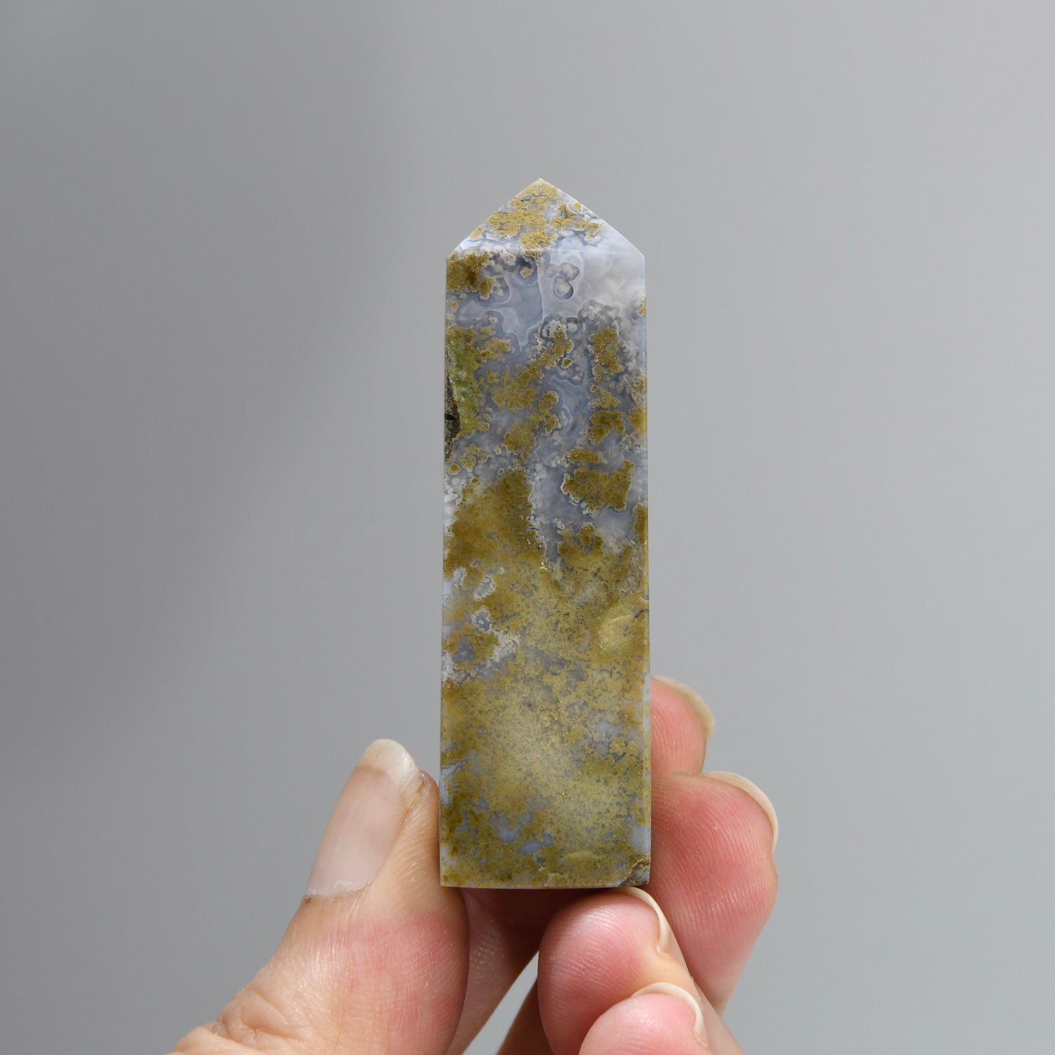 Garden Agate Crystal Tower, Intricate Moss Agate, Indonesia