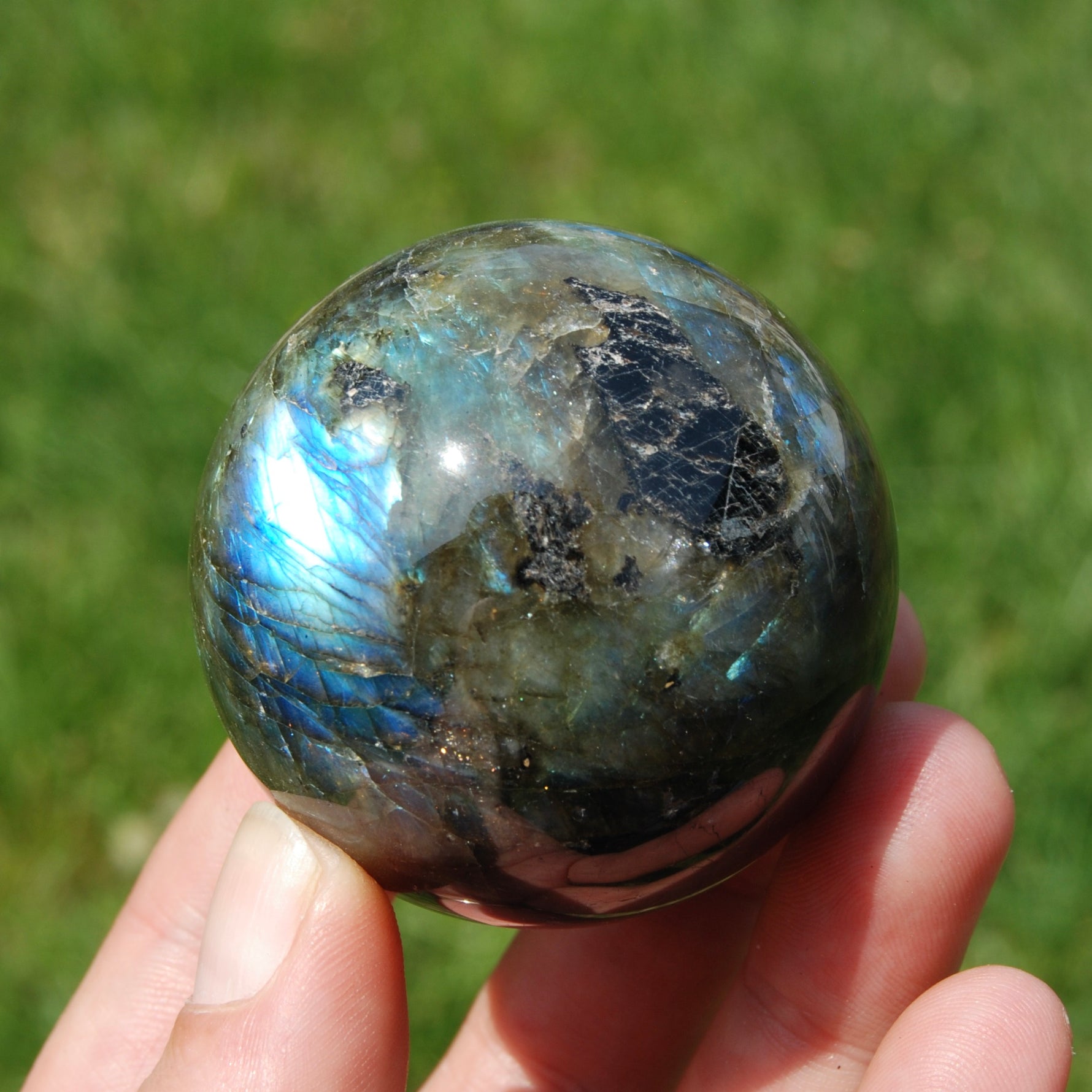 Flashy Labradorite Crystal Sphere