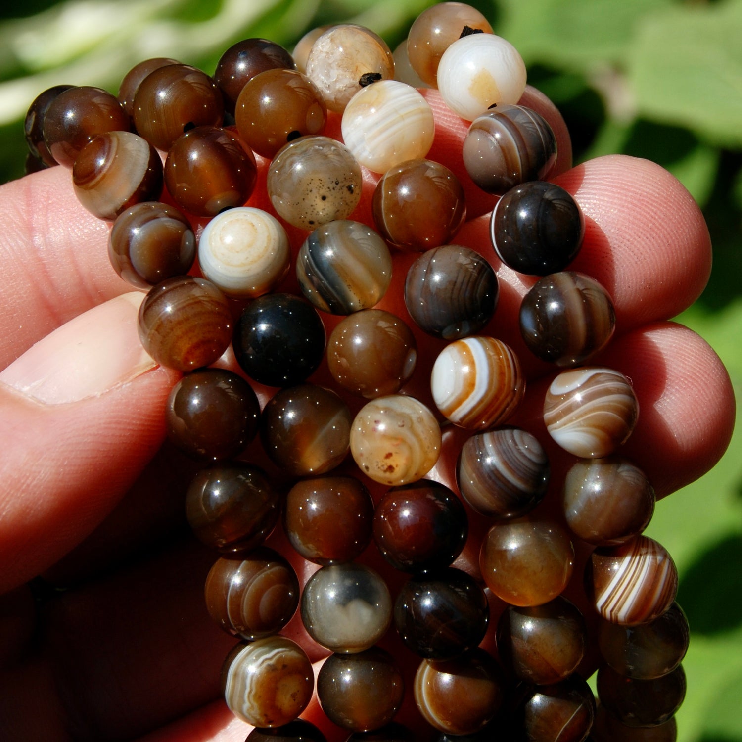 Brown Sardonyx Banded Agate Crystal Bracelet