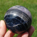 Blue Purple Silky Fluorite Crystal Sphere