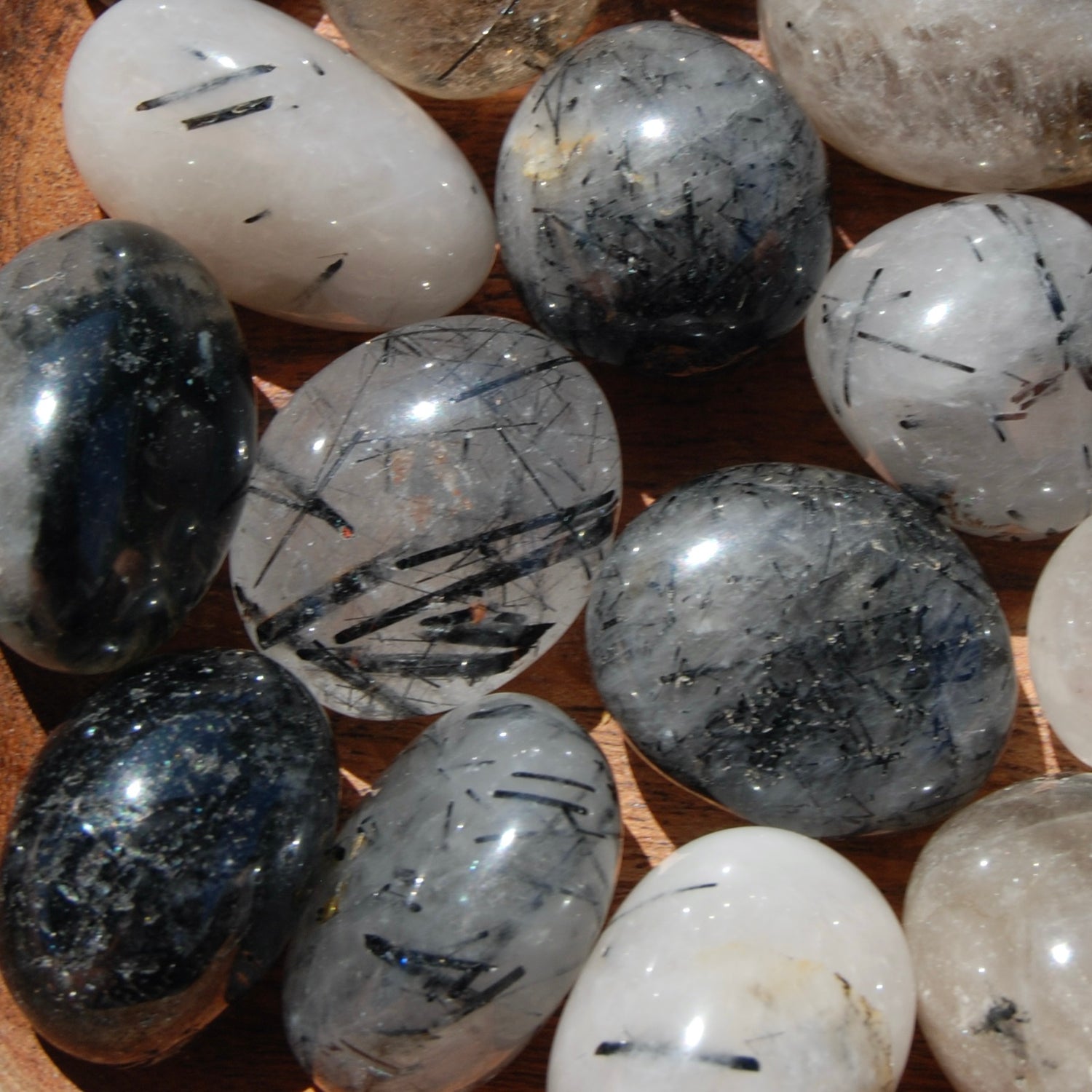 Black Tourmaline Quartz Crystal Tumbled Stones