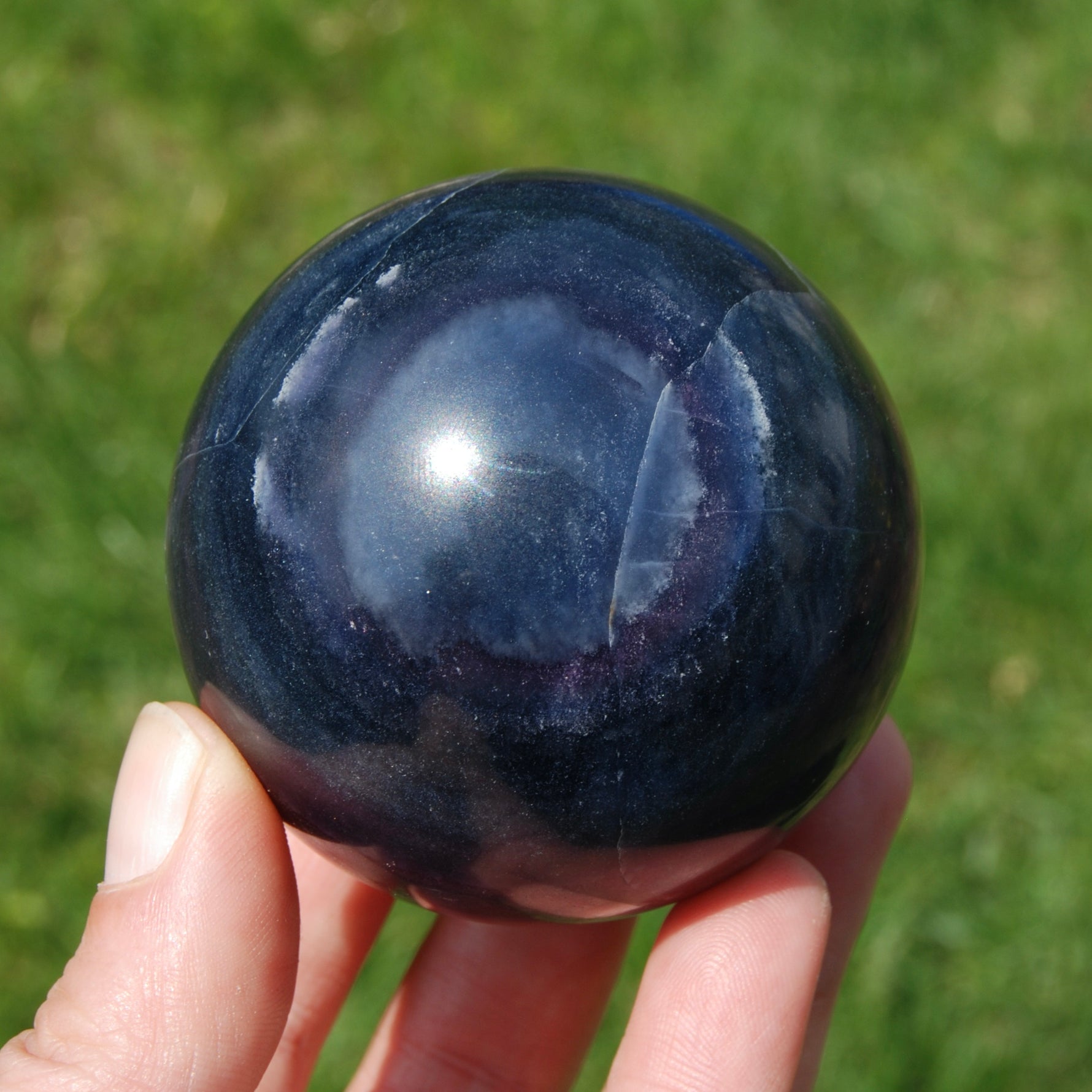 Silky Fluorite Crystal Sphere