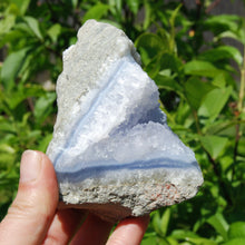 Load image into Gallery viewer, Raw Blue Lace Agate Crystal Geode Cluster, Rough Blue Lace Agate
