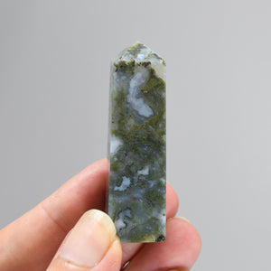 2.1in Garden Agate Crystal Tower, Intricate Moss Agate, Indonesia