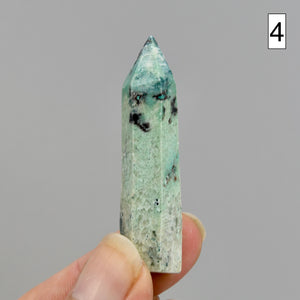 Phoenix Stone Ajoite Malachite Azurite Chrysocolla Quartz Crystal Tower, Messina Mine