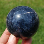 Blue Purple Silky Fluorite Crystal Sphere