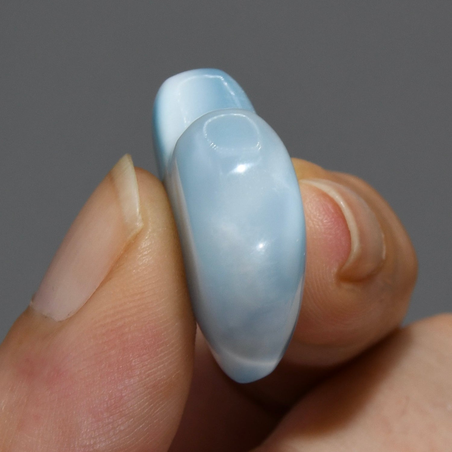 Natural Larimar Crystal Puffy Heart