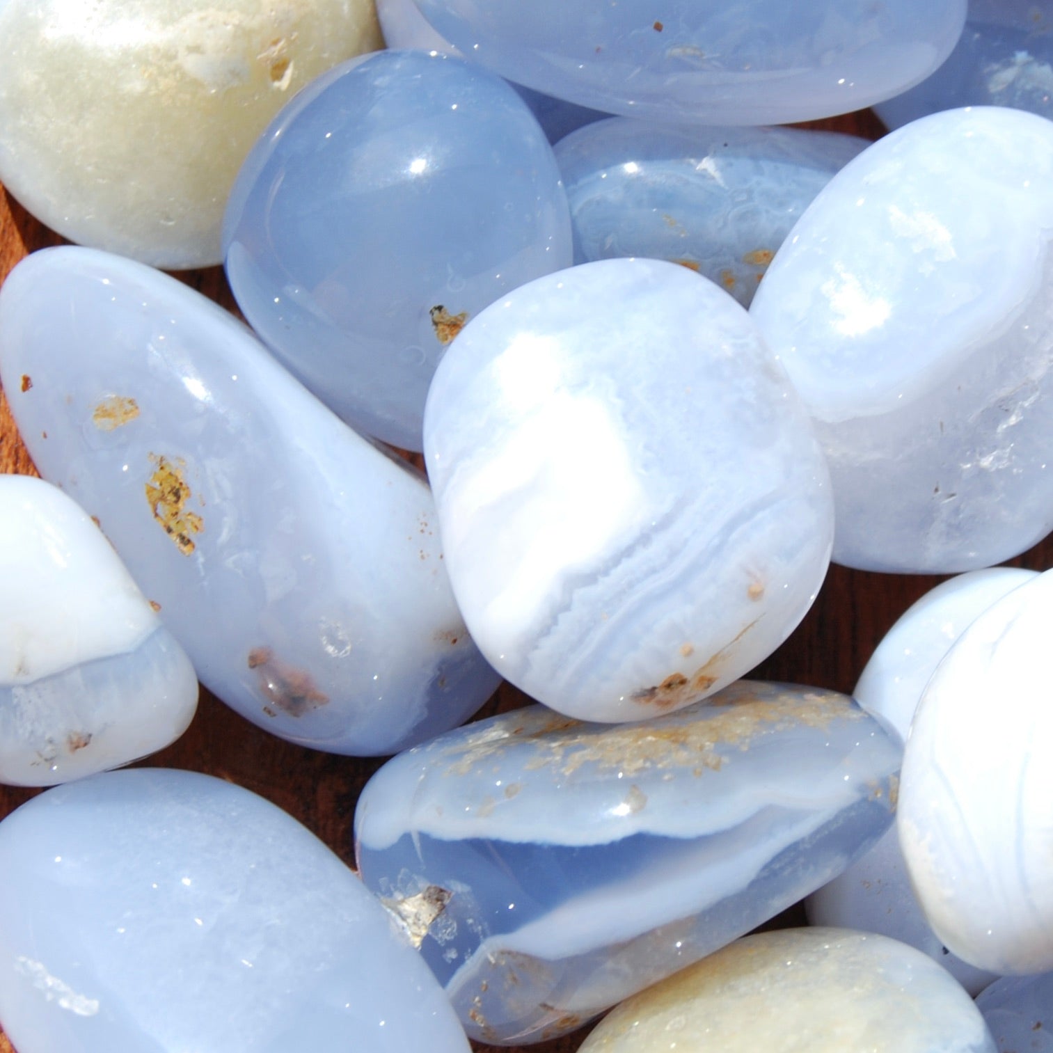 Blue Lace Agate Tumbled Stones