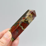 Red Garden Agate Crystal Tower, Intricate Red Moss Agate
