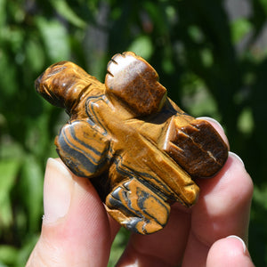 Tiger's Eye Carved Crystal Turtle