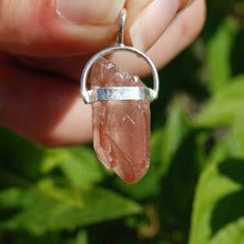 Load image into Gallery viewer, Tantric Twin Strawberry Pink Lemurian Seed Crystal Pendant for Necklace
