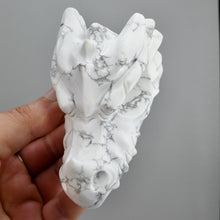 Load image into Gallery viewer, Large Howlite Carved Crystal Dragon Skull
