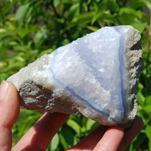 Raw Blue Lace Agate Crystal Geode Cluster, Rough Blue Lace Agate