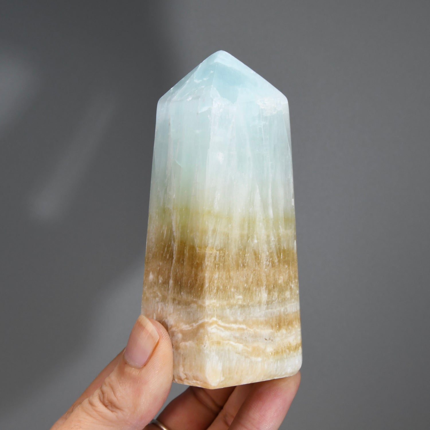 Caribbean Blue Calcite Crystal Tower