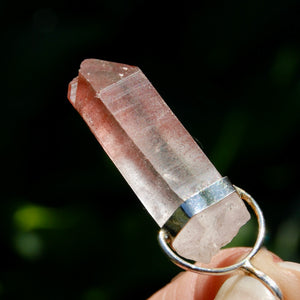 Strawberry Pink Lemurian Seed Crystal Pendant