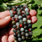 African Bloodstone Crystal Bead Bracelet