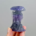 Purple Fluorite Carved Crystal Angel Sphere Stand