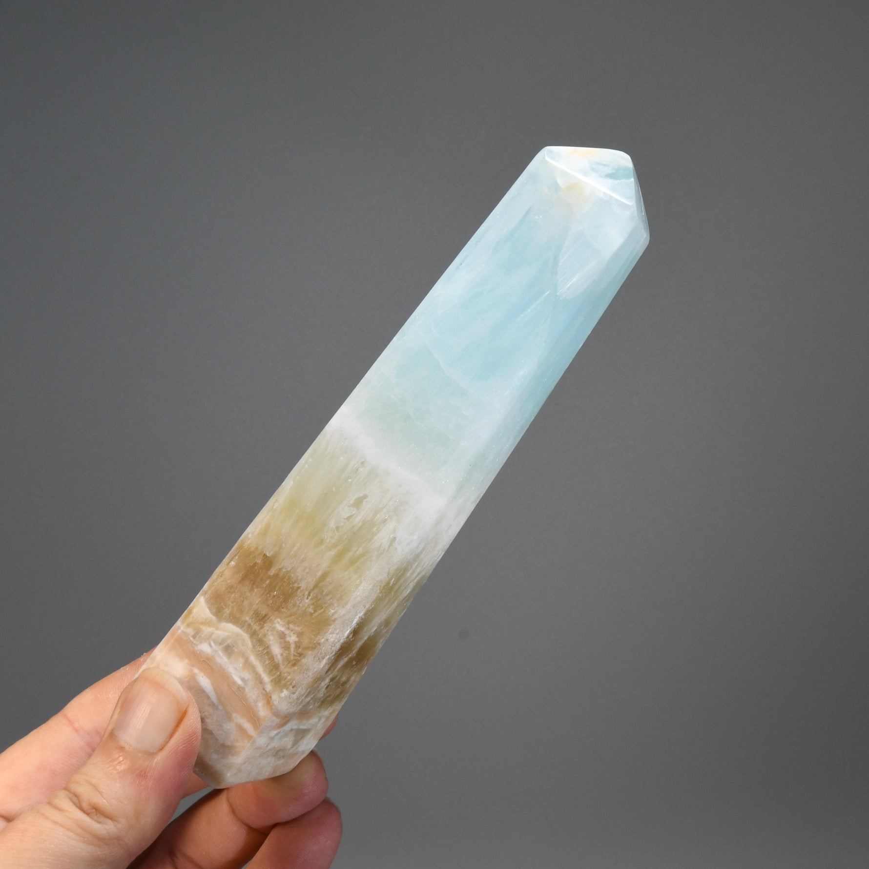 Caribbean Blue Calcite Crystal Tower