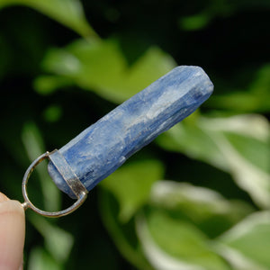 Raw Blue Kyanite Blade Crystal Sterling Silver Pendant for Necklace