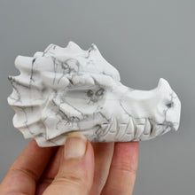 Load image into Gallery viewer, Howlite Carved Crystal Dragon Skull
