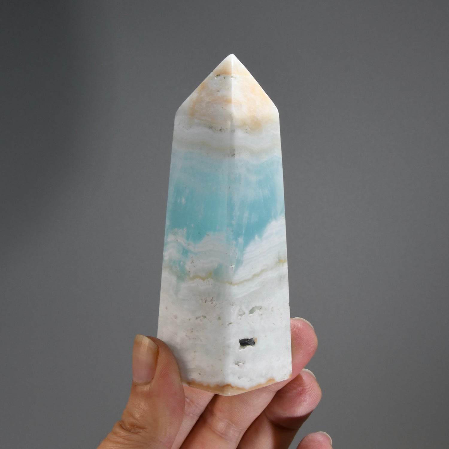 Caribbean Blue Calcite Crystal Tower