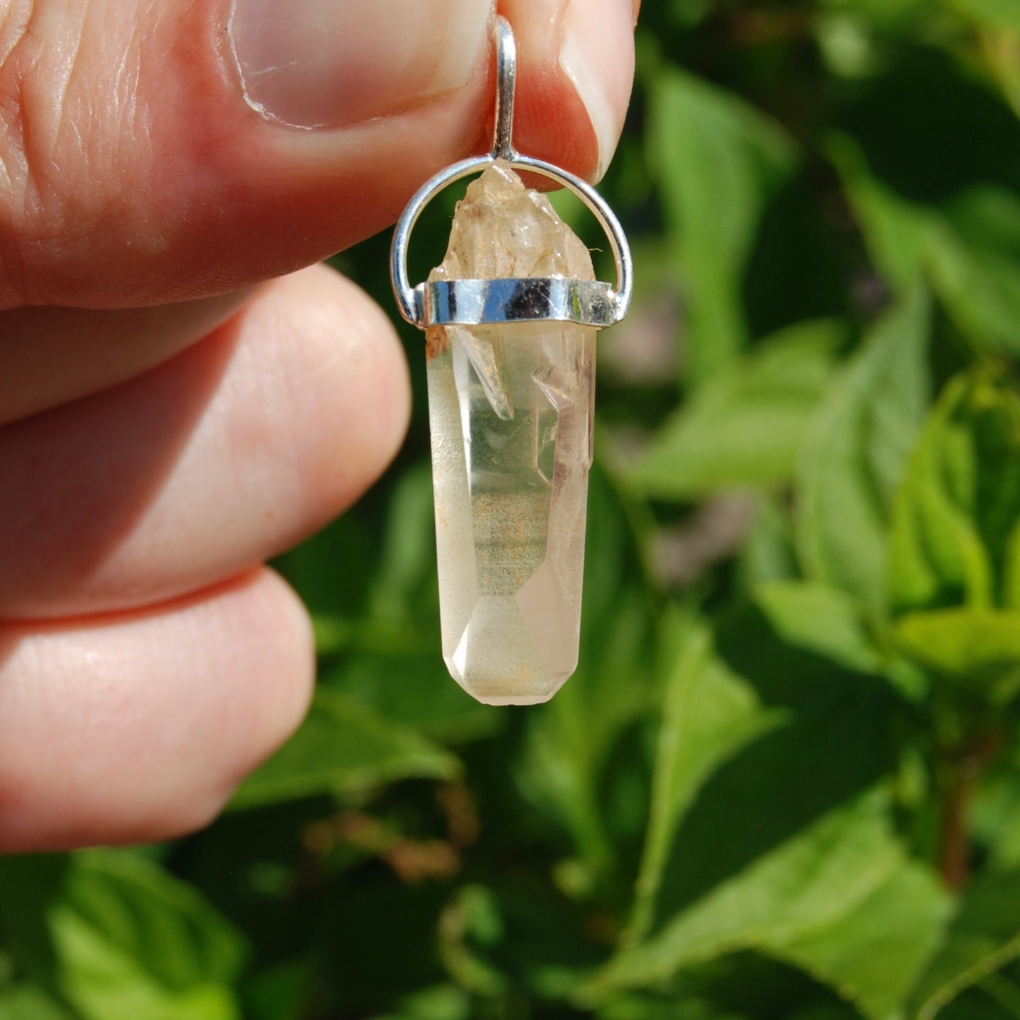 Golden Healer Lemurian Seed Crystal Laser Pendant
