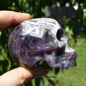 Chevron Dream Amethyst Crystal Skull