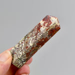 Red Garden Agate Crystal Tower, Intricate Red Moss Agate