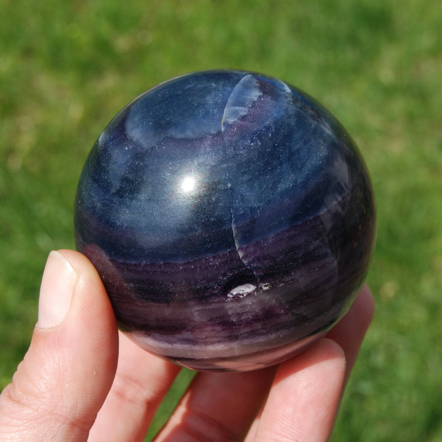 Silky Fluorite Crystal Sphere