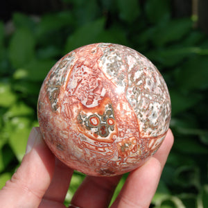 Pink Leopard Skin Jasper Crystal Sphere