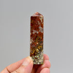Red Garden Agate Crystal Tower, Intricate Red Moss Agate