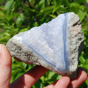 Raw Blue Lace Agate Crystal Geode Cluster, Rough Blue Lace Agate