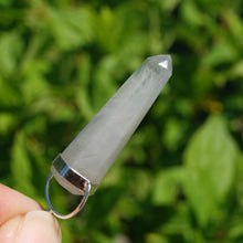 Load image into Gallery viewer, Blue Amphibole Quartz Crystal Sterling Silver Pendant for Necklace, Blue Angel Phantom Quartz Crystal
