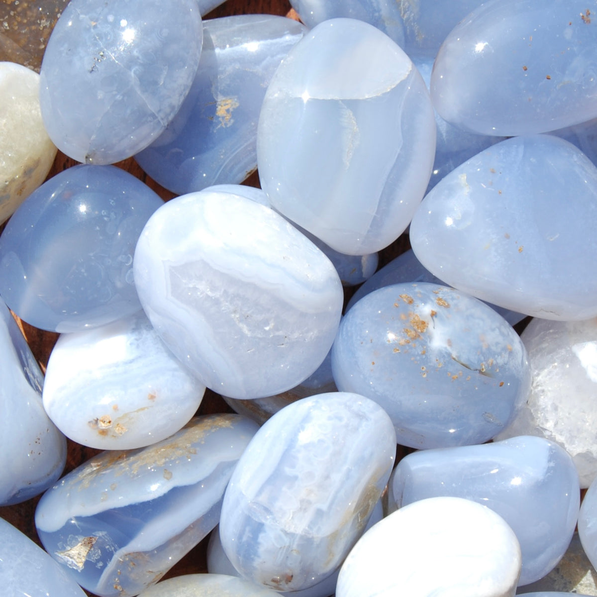 Blue Lace Agate Tumbled Stones