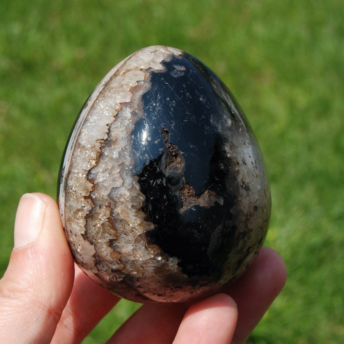 Sulemani 'Eye of Shiva' Banded Sardonyx Crystal Egg