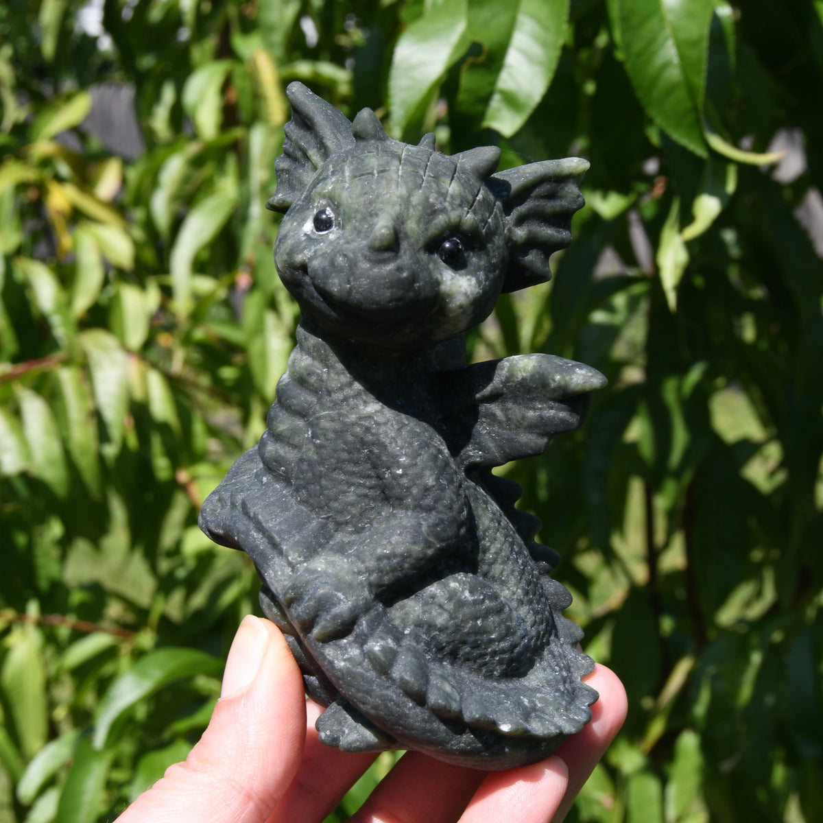 Serpentine Carved Crystal Dragon