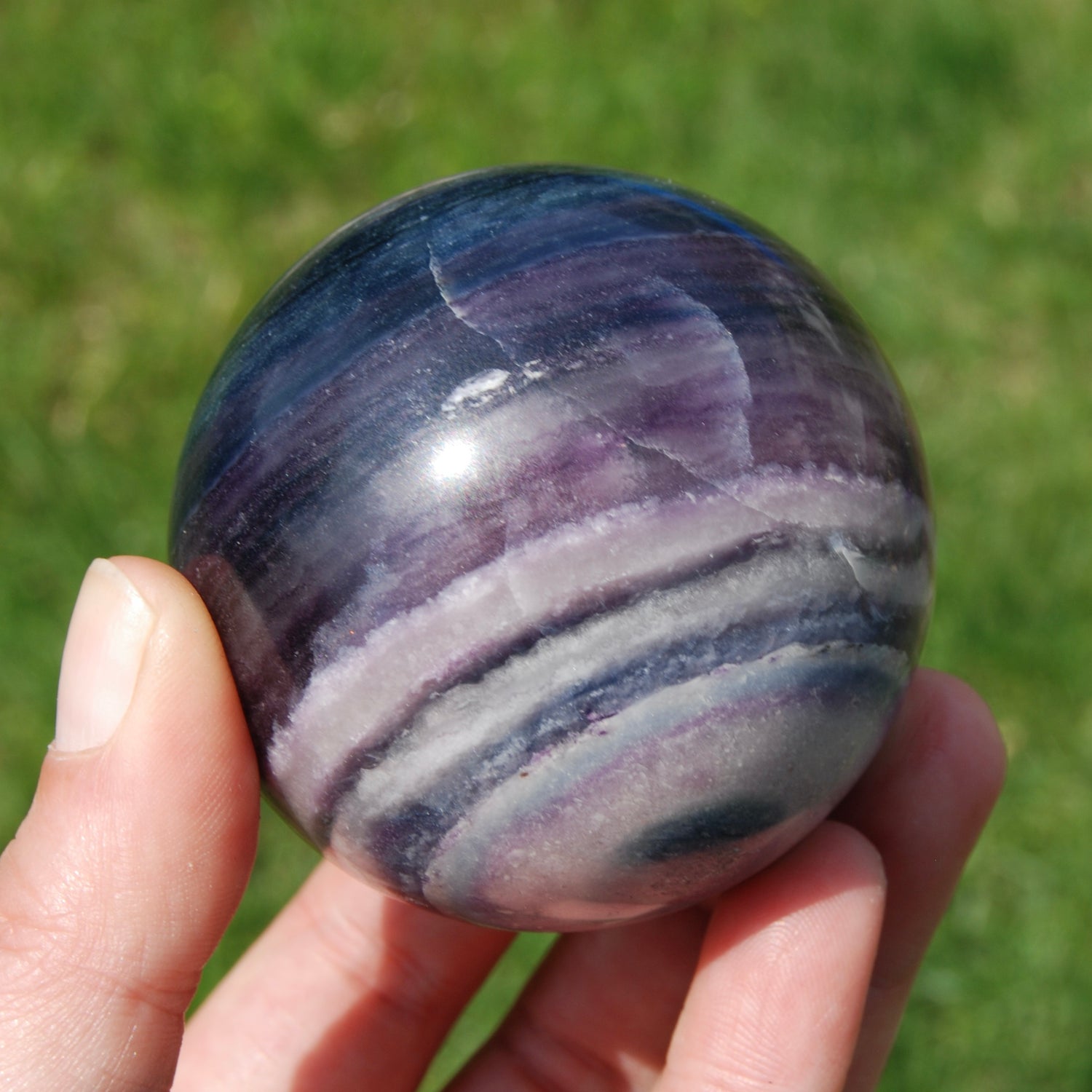 Silky Fluorite Crystal Sphere