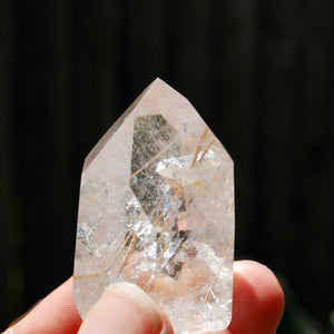 Inner Child Manifestation Gold Rutile Clear Quartz Crystal Tower